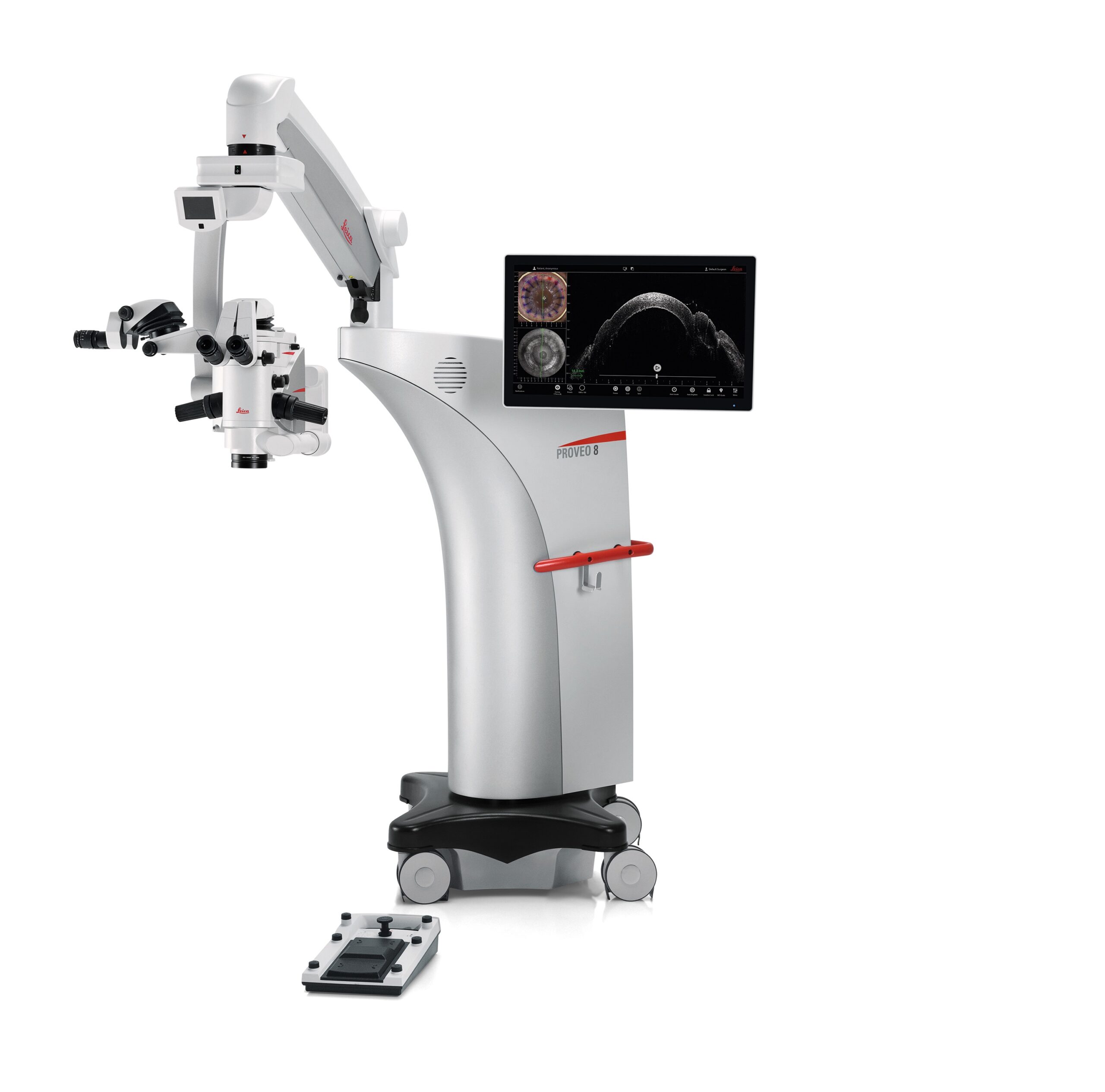 The Leica Proveo8 surgical microscope.