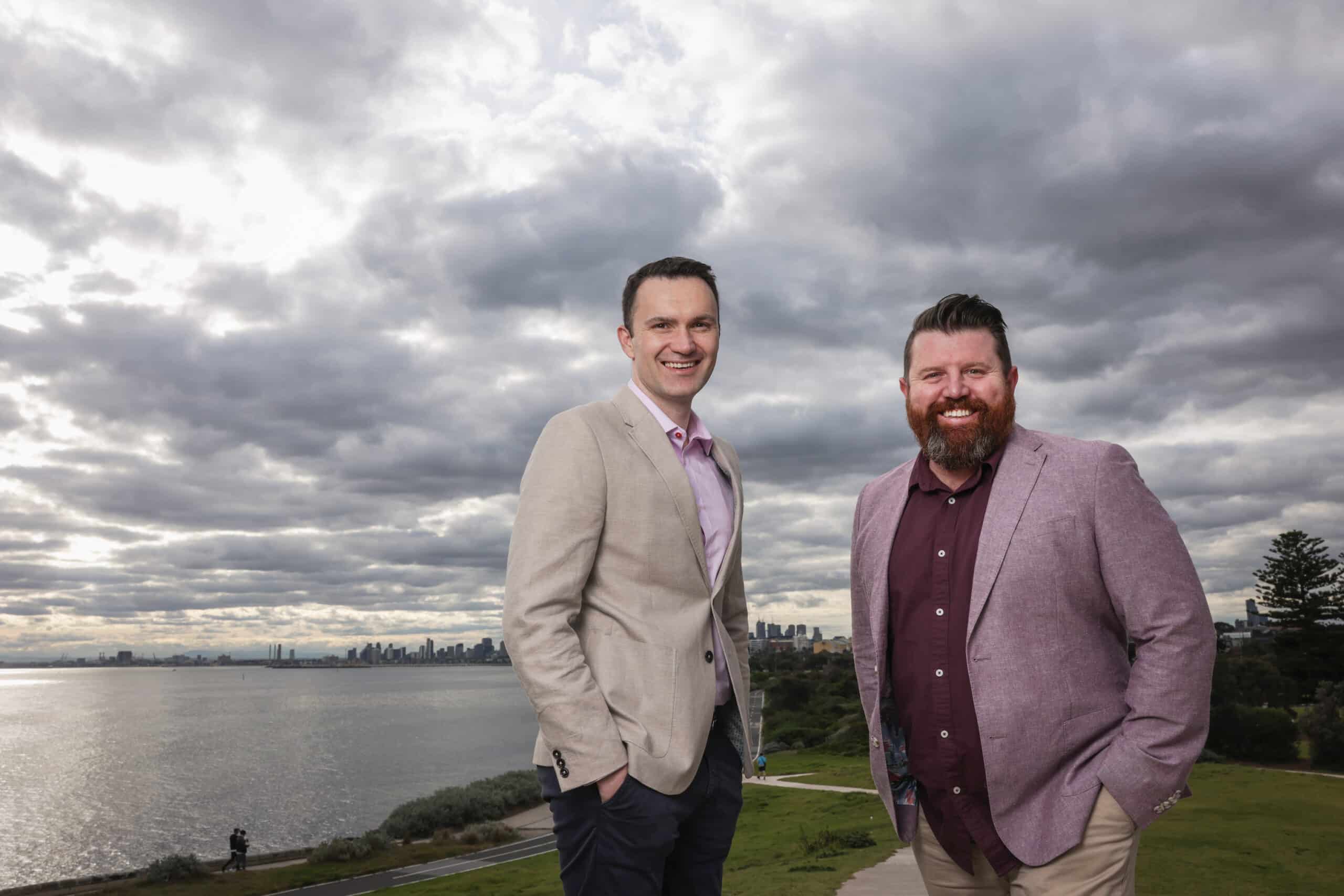 ExtrasJar co-founders Reece Frazier (left) and John Connor are former insurance industry actuaries.