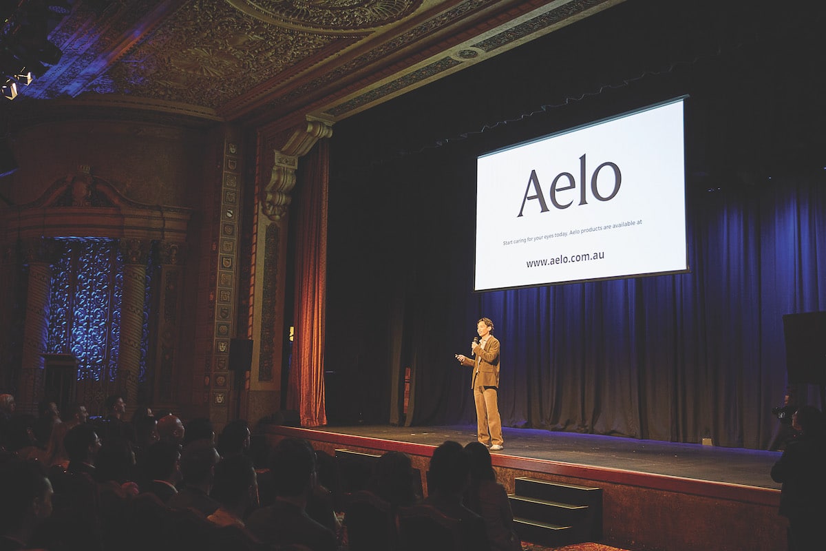 Billy Chang presenting Aelo, the company he co-founded, at the MAP launch event. Image: MAP