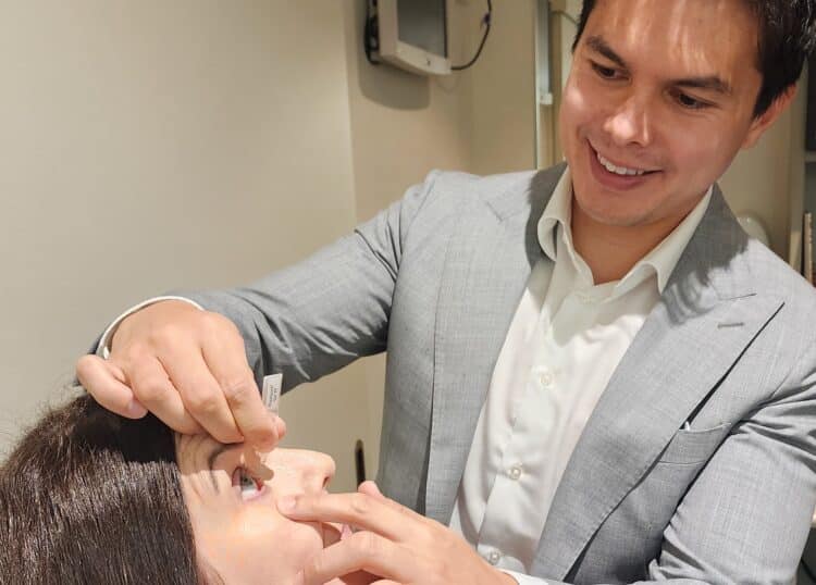 Dr Avenell Chew says regular use of artificial tears are crucial in the weeks leading up to refractive and cataract surgery. Image: WA Laser Eye Centre.