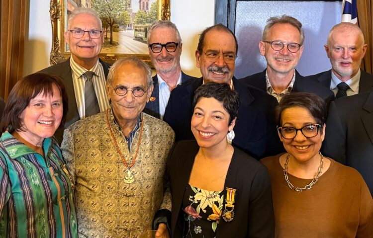 Australian optometrists are honoured by East Timor president Jose Ramos Horta (bottom, second left) for their volunteer work in the region. Image: ProVision.