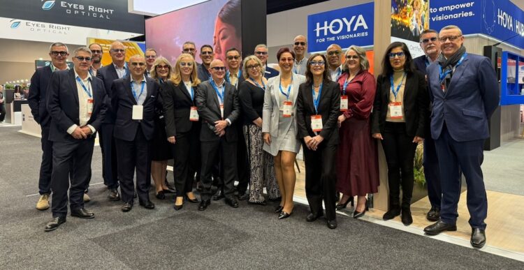 HOYA’s team at ODMAFair25 in Sydney in June 2025, where the company won two major awards. Images: HOYA.