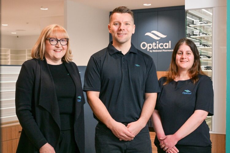 National Pharmacies CEO Mark Smith with members of the team at its 20th optical store, in Adelaide. Image: National Pharmacies.