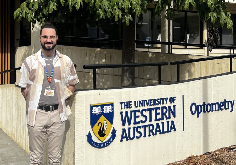 During the conference, Harrison Pike co-facilitated a workshop at the University of Western Australia’s School of Optometry. Image: EssilorLuxottica.