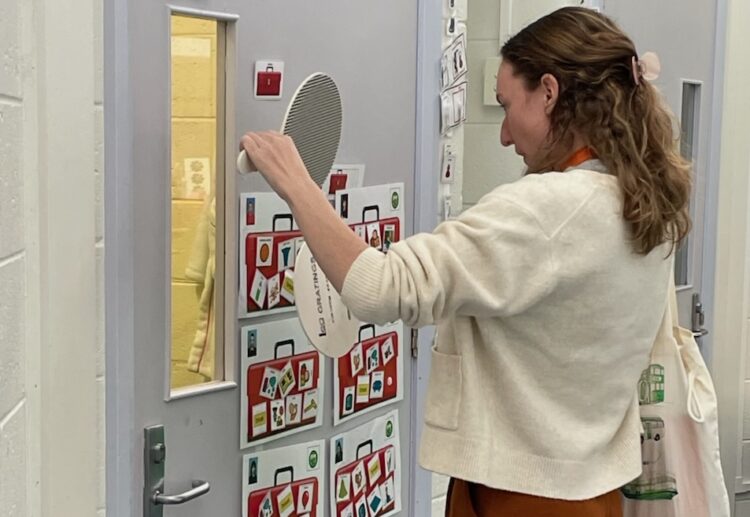 Orthoptist Zoe Deuxberry attended the Southern Support School to conduct vision screening for children with complex needs. Images: Orthoptics Australia.