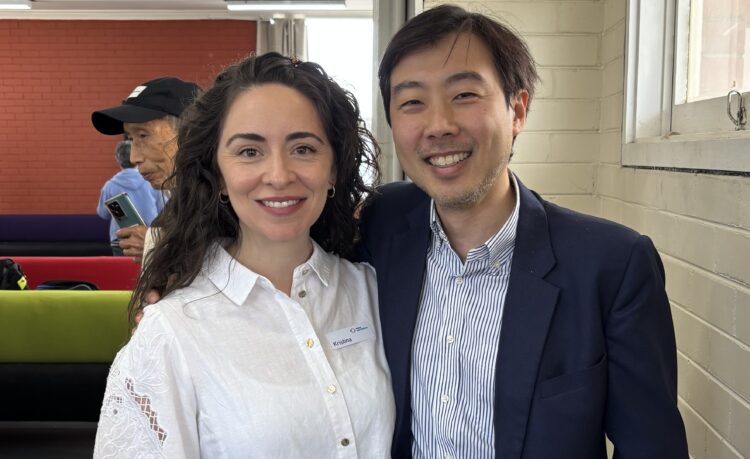 Kristina Iacovangelo with Dr Sky Chew, who helped translate during a recent outreach session in Melbourne. Images: Vision Eye Institute.