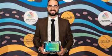 Indigenous Canberra optometrist Harrison Pike said he was deeply honoured to receive the award. Image: First Nations Eye Health Alliance.