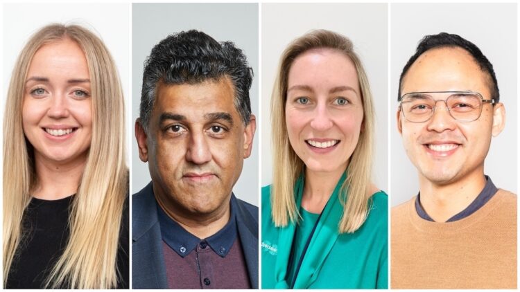 From left, Kimberley Forbes, Raj Sundarjee, Claire Page and Tom Byrnes. Images: Specsavers.